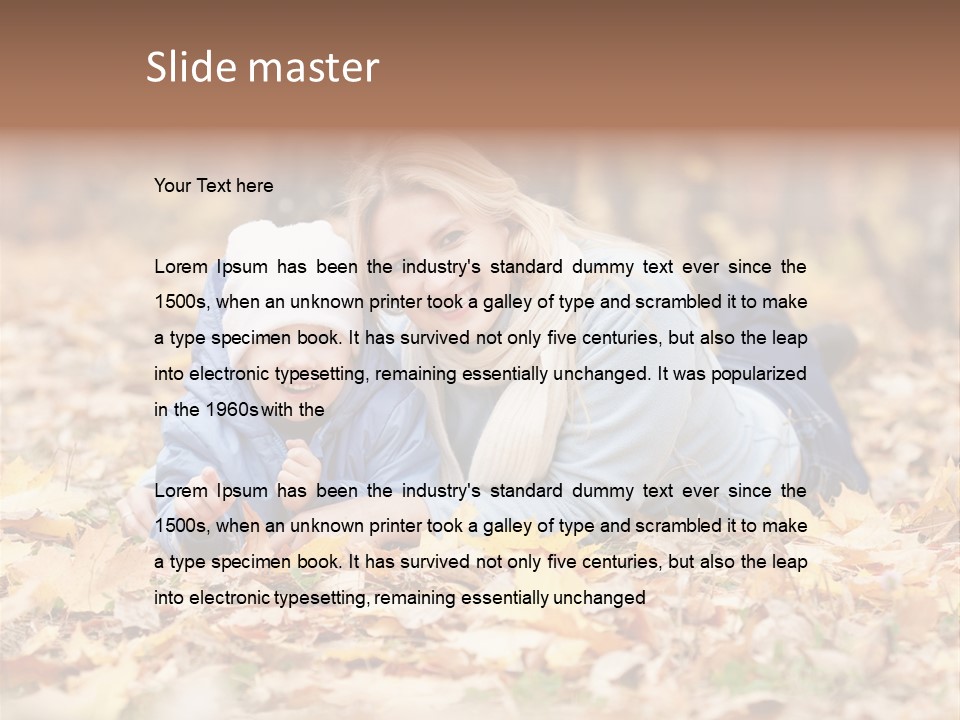 Woman Laugh Leaves PowerPoint Template