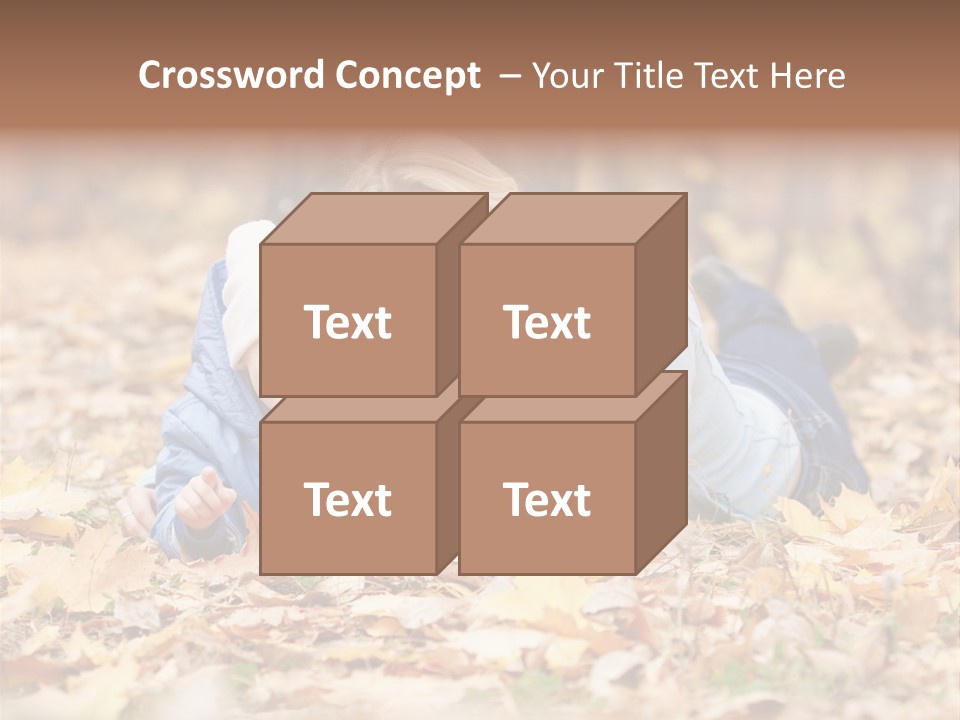 Woman Laugh Leaves PowerPoint Template