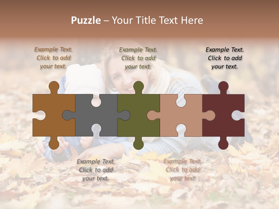 Woman Laugh Leaves PowerPoint Template