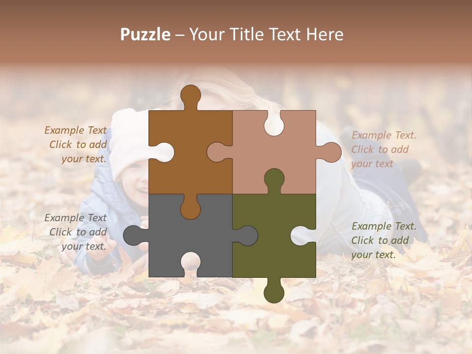 Woman Laugh Leaves PowerPoint Template