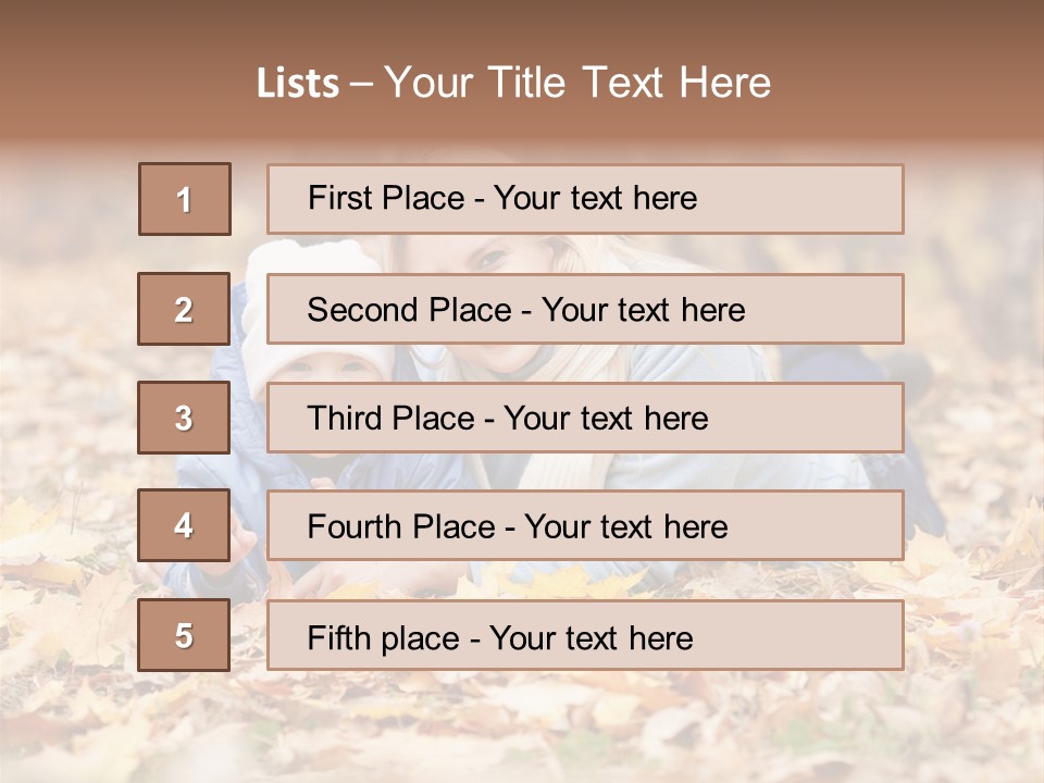 Woman Laugh Leaves PowerPoint Template