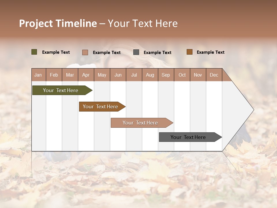 Woman Laugh Leaves PowerPoint Template