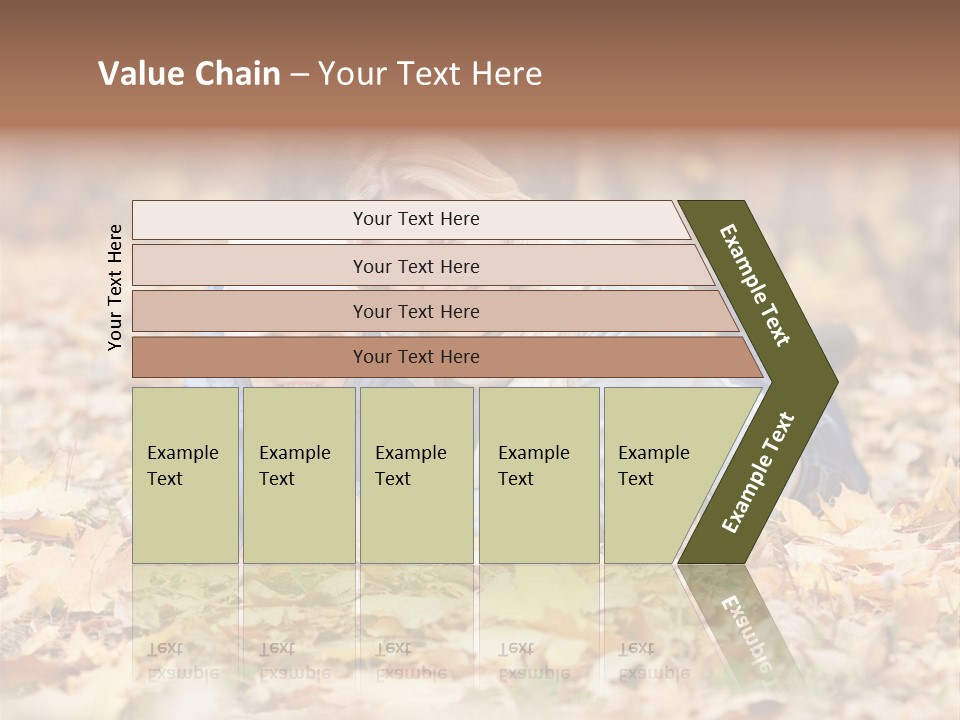 Woman Laugh Leaves PowerPoint Template