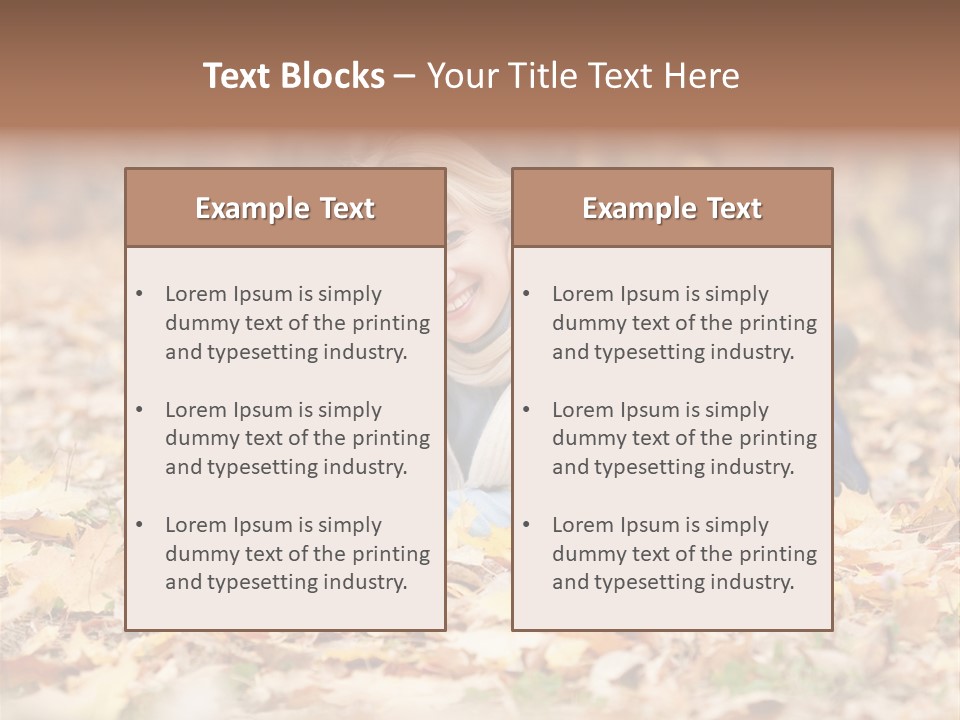 Woman Laugh Leaves PowerPoint Template