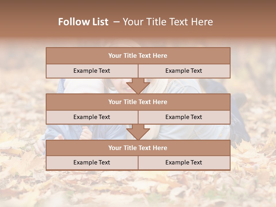 Woman Laugh Leaves PowerPoint Template