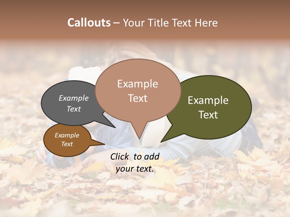 Woman Laugh Leaves PowerPoint Template