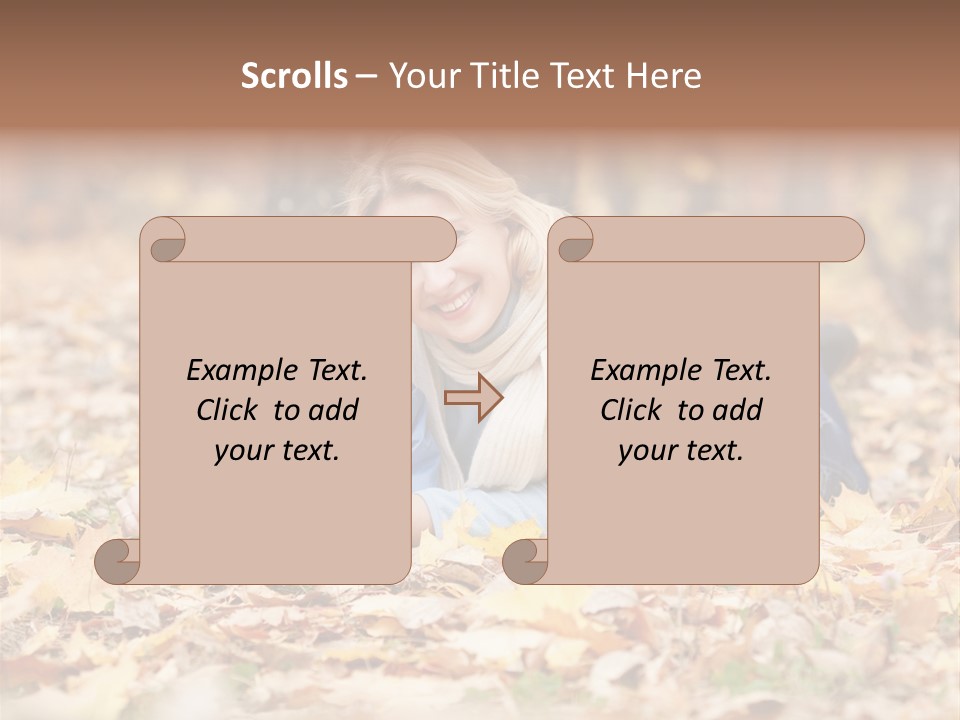 Woman Laugh Leaves PowerPoint Template