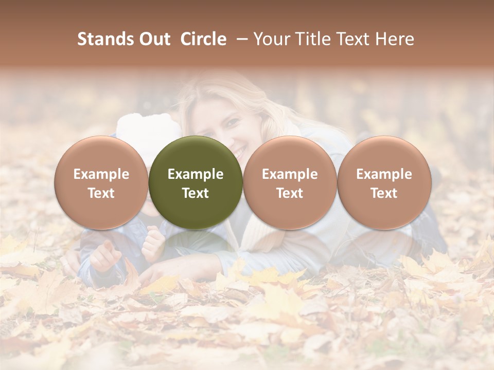 Woman Laugh Leaves PowerPoint Template