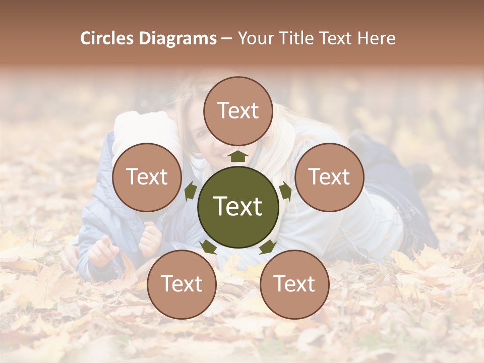 Woman Laugh Leaves PowerPoint Template