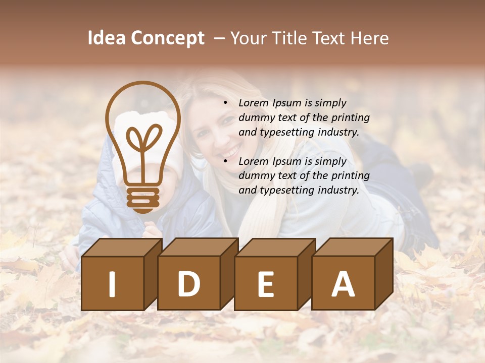 Woman Laugh Leaves PowerPoint Template