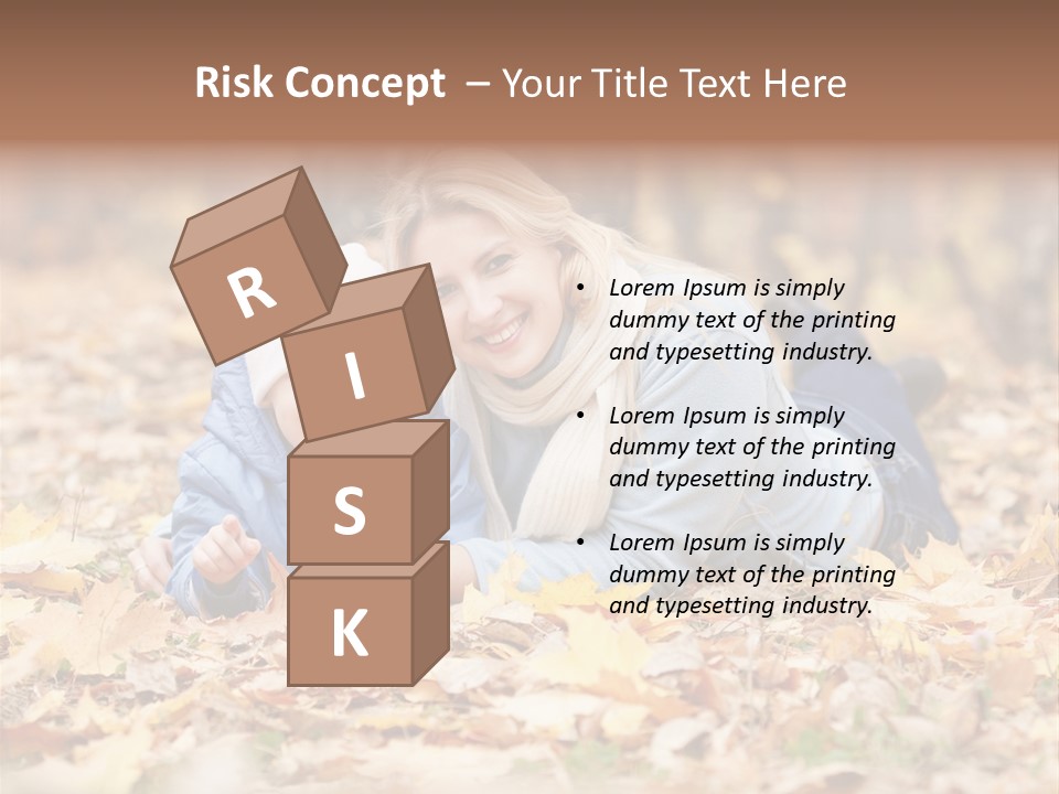 Woman Laugh Leaves PowerPoint Template