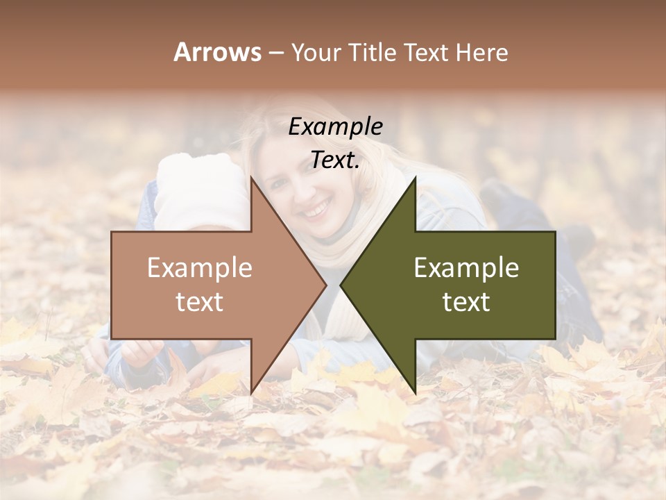 Woman Laugh Leaves PowerPoint Template