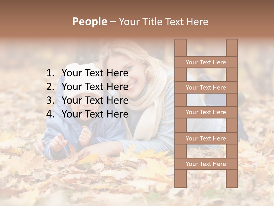 Woman Laugh Leaves PowerPoint Template
