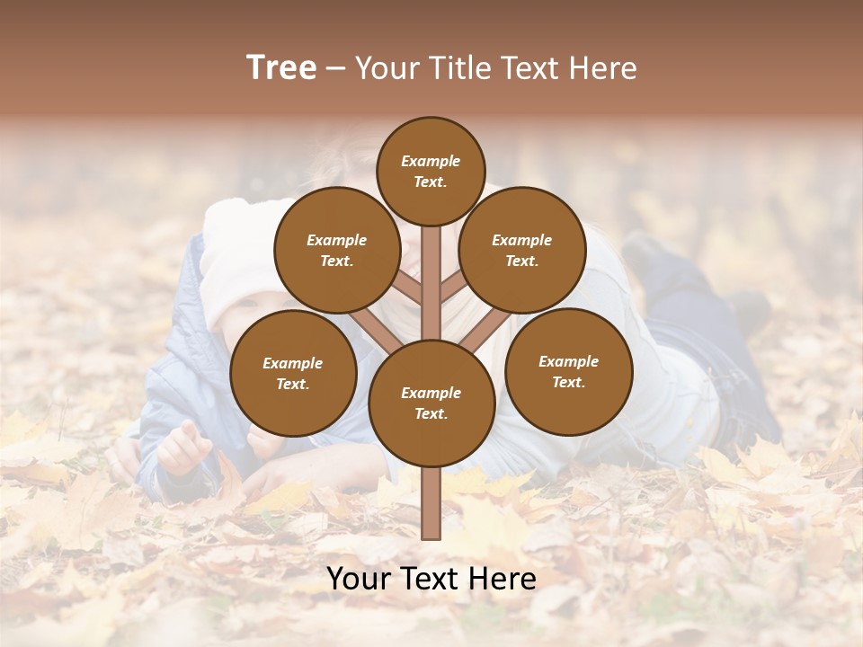 Woman Laugh Leaves PowerPoint Template