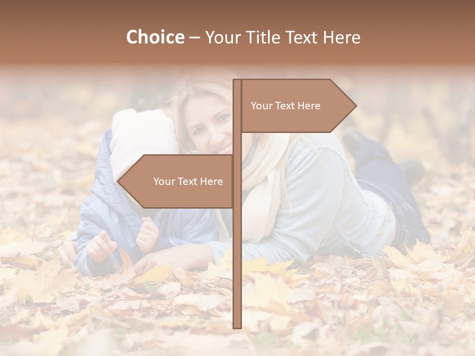 Woman Laugh Leaves PowerPoint Template