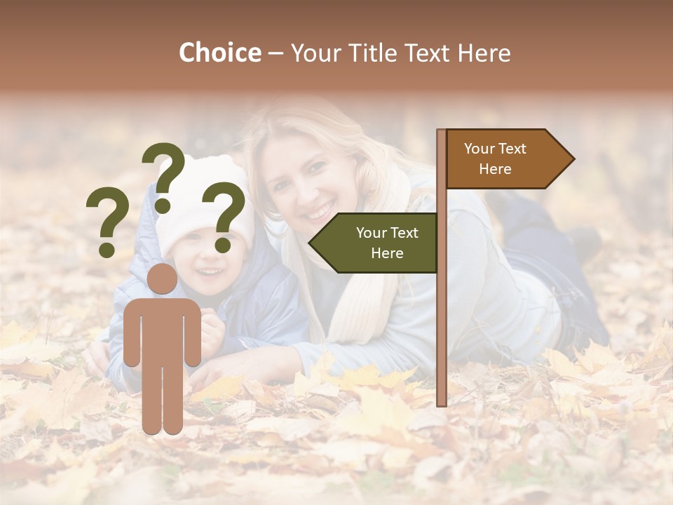 Woman Laugh Leaves PowerPoint Template