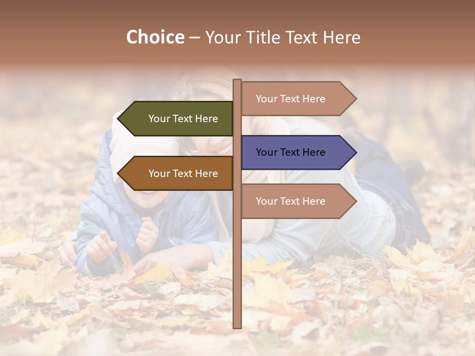 Woman Laugh Leaves PowerPoint Template