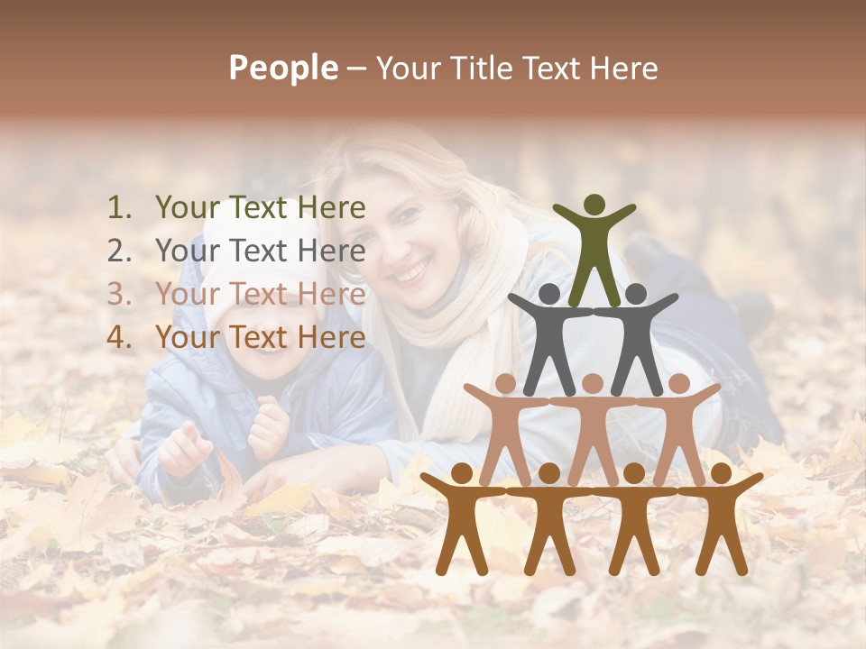 Woman Laugh Leaves PowerPoint Template