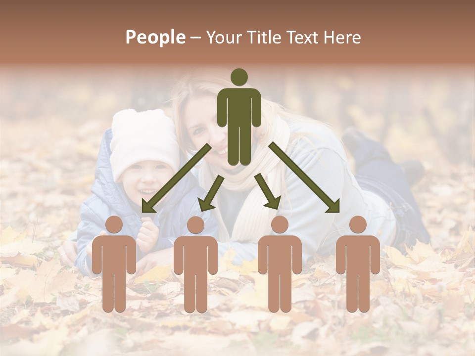 Woman Laugh Leaves PowerPoint Template