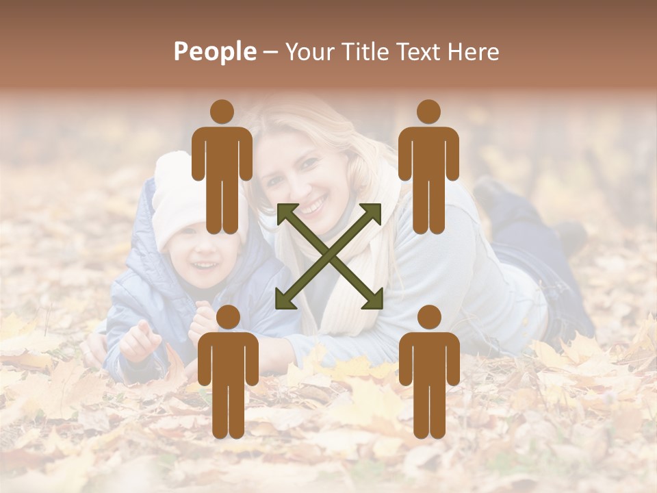 Woman Laugh Leaves PowerPoint Template