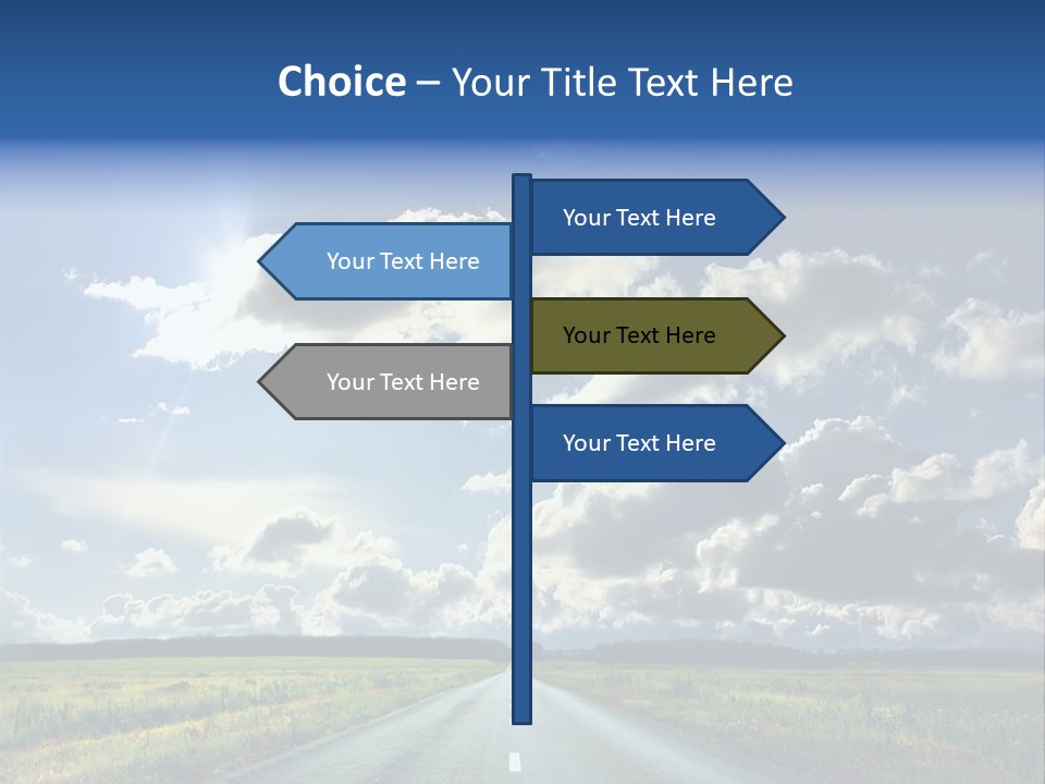 Middle Marking Highway PowerPoint Template