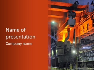 Factory Iron Furnace PowerPoint Template