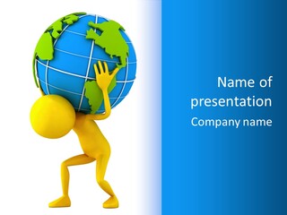 3D Person And Globe PowerPoint Template