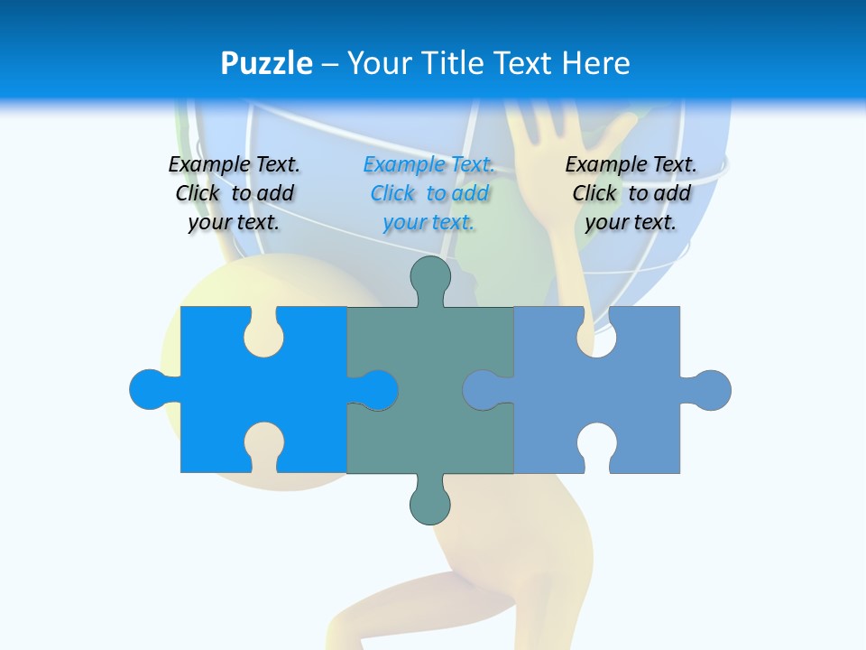 3D Person And Globe PowerPoint Template