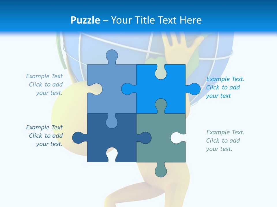 3D Person And Globe PowerPoint Template