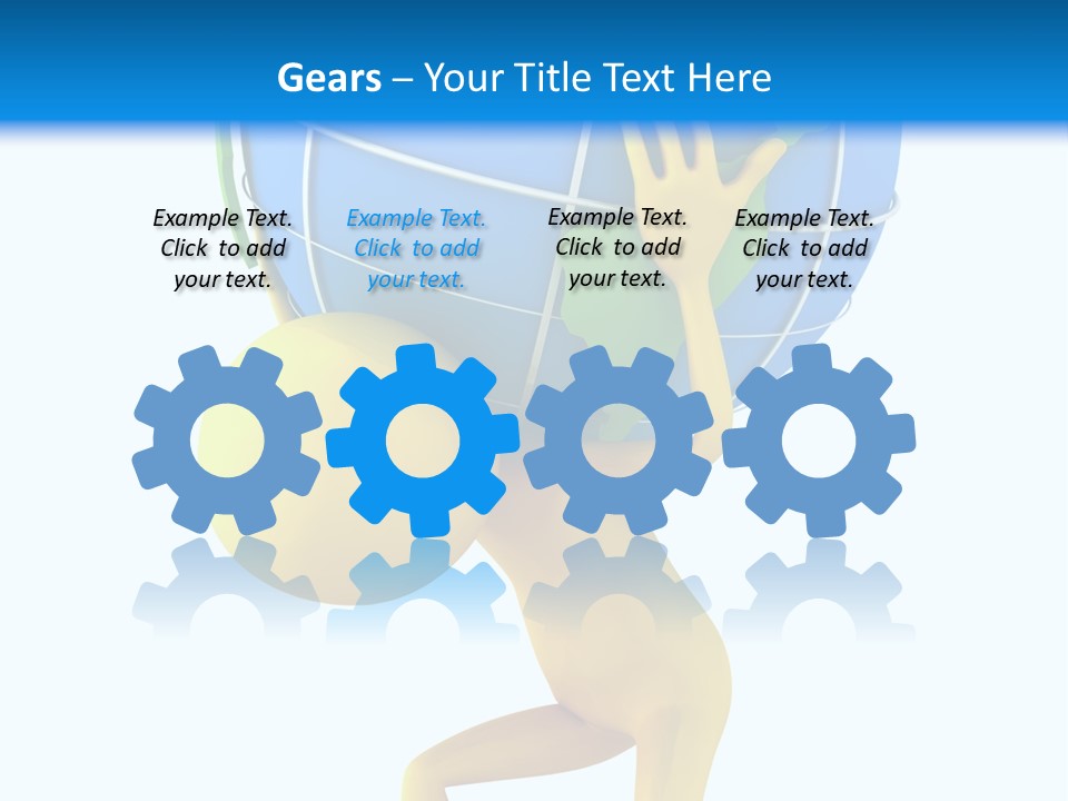 3D Person And Globe PowerPoint Template