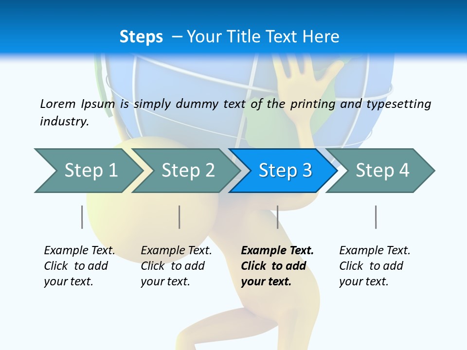 3D Person And Globe PowerPoint Template