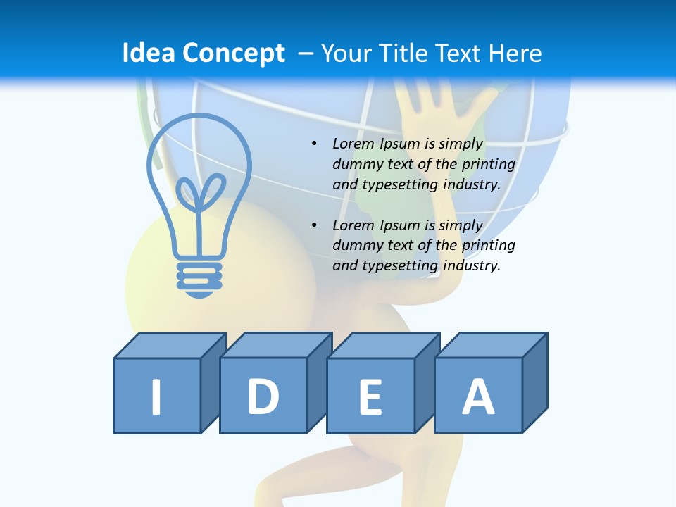 3D Person And Globe PowerPoint Template