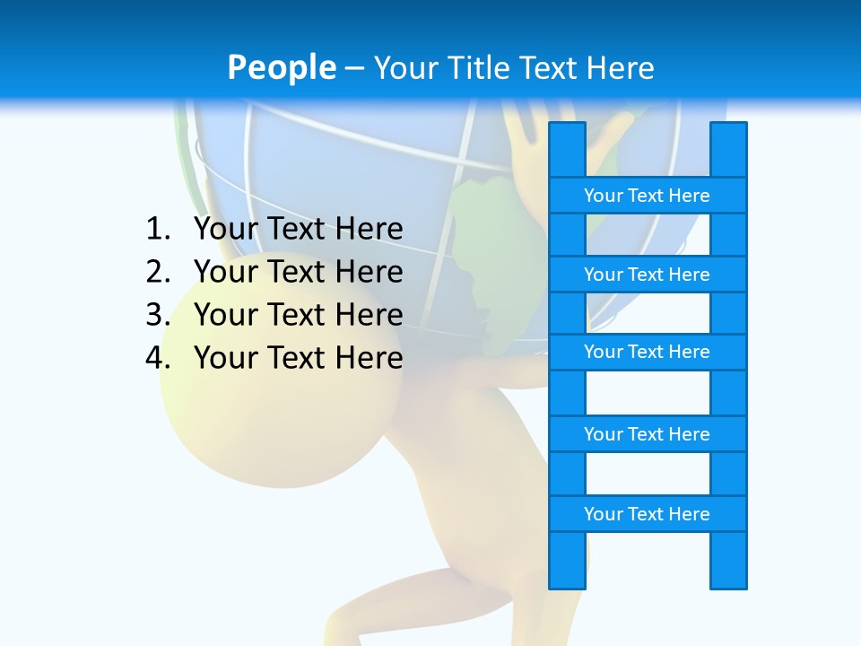 3D Person And Globe PowerPoint Template