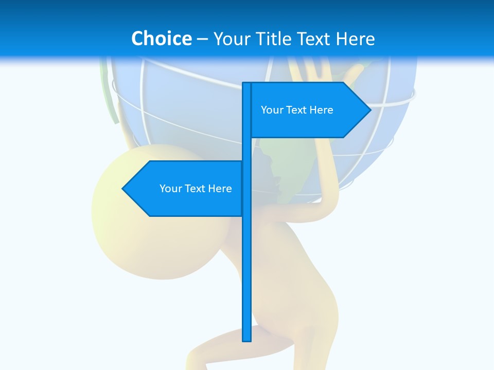 3D Person And Globe PowerPoint Template