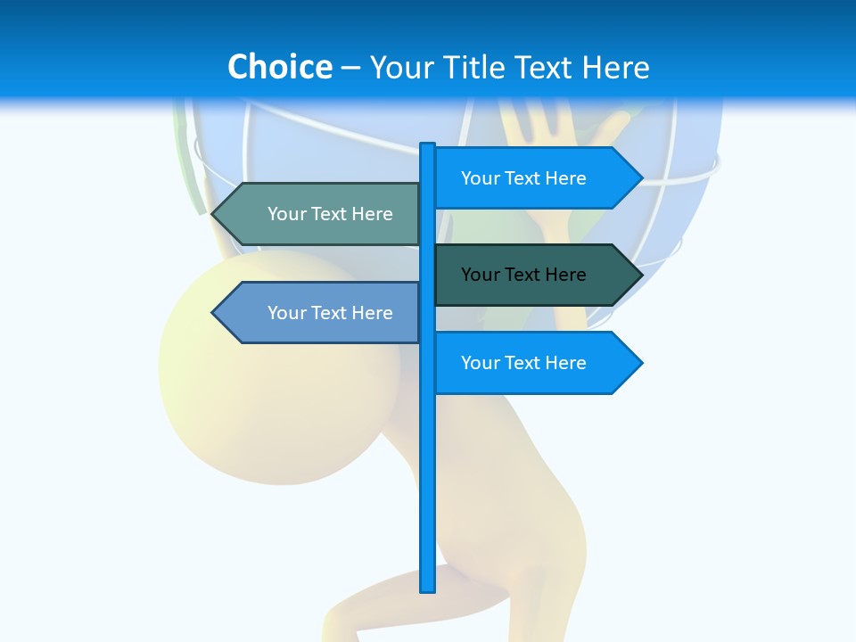 3D Person And Globe PowerPoint Template