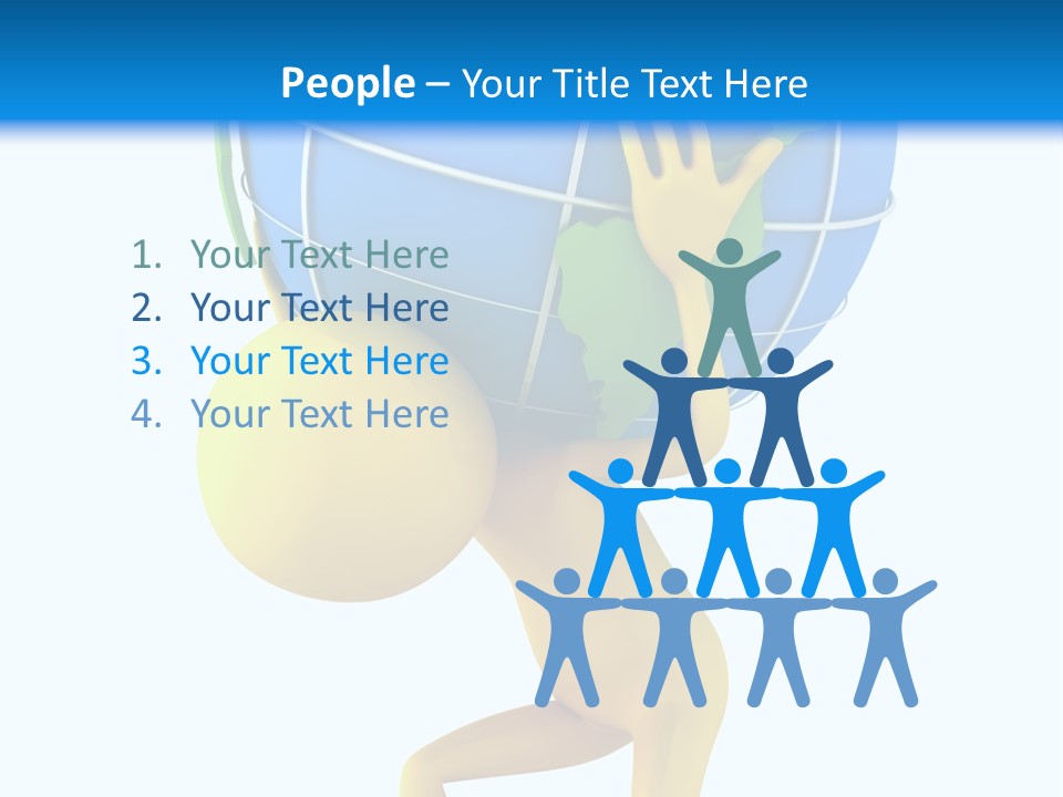 3D Person And Globe PowerPoint Template