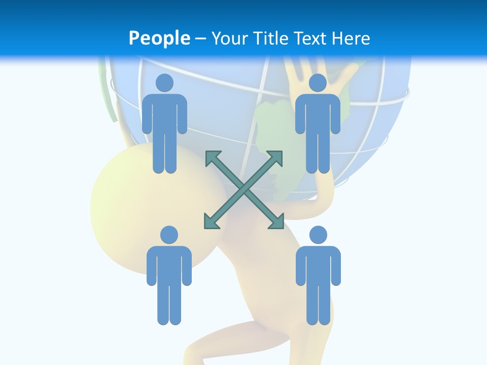 3D Person And Globe PowerPoint Template