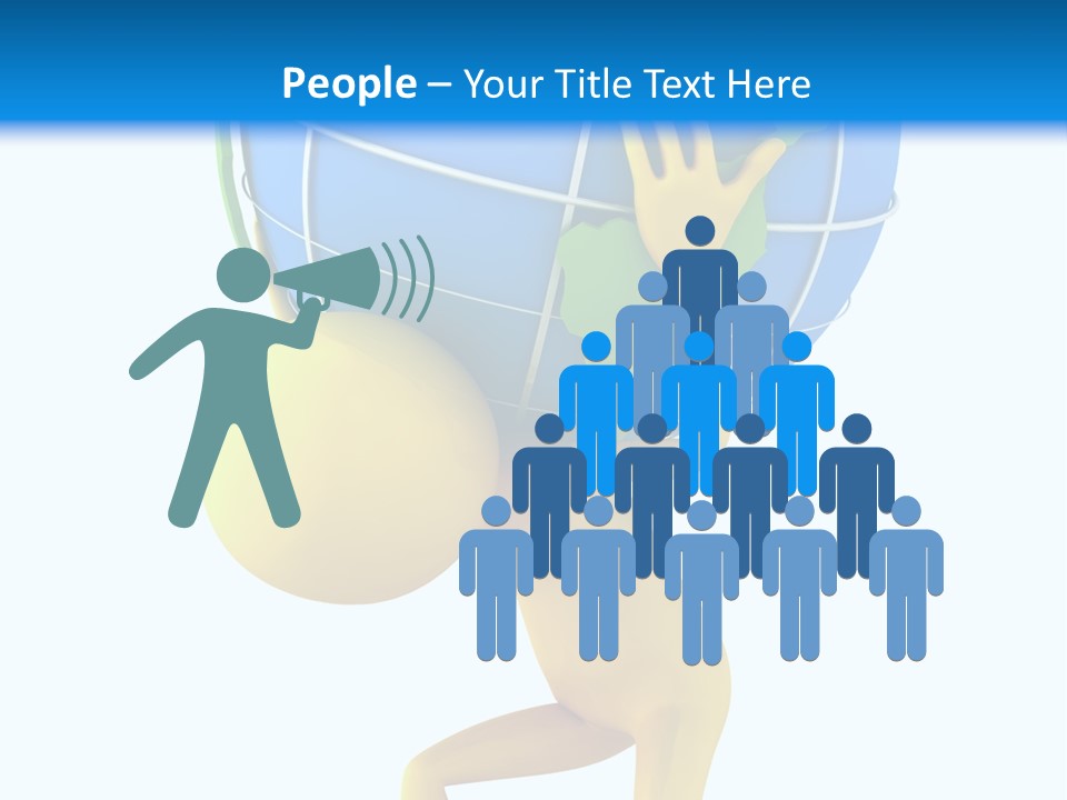 3D Person And Globe PowerPoint Template