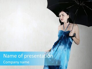 Atmosphere Rain Dress PowerPoint Template