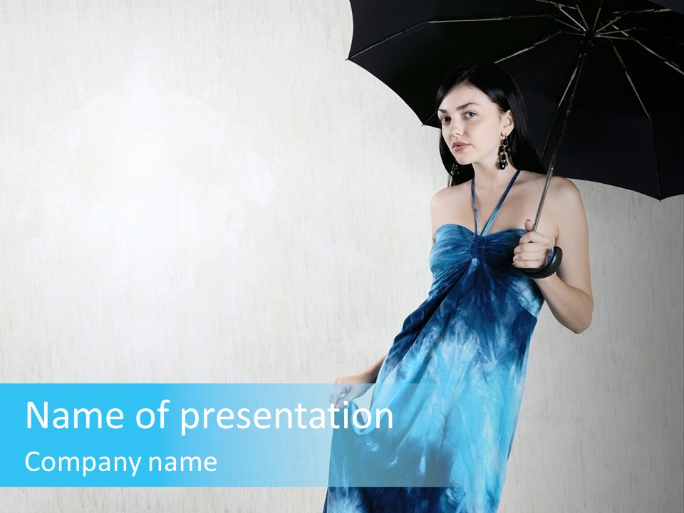 Atmosphere Rain Dress PowerPoint Template