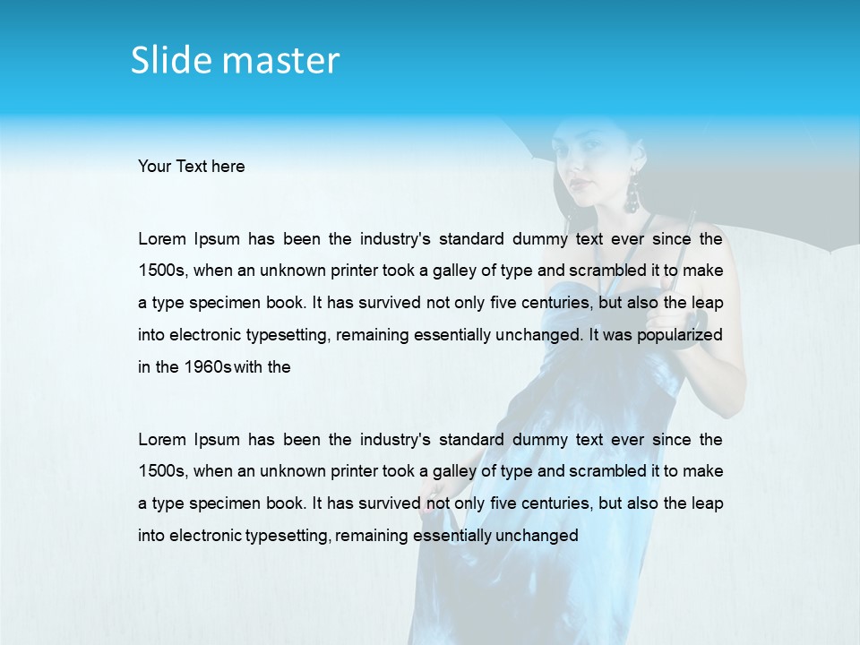 Atmosphere Rain Dress PowerPoint Template