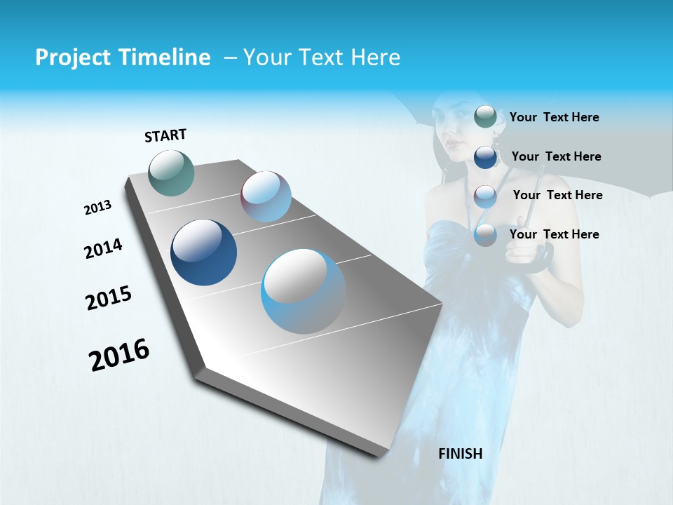 Atmosphere Rain Dress PowerPoint Template