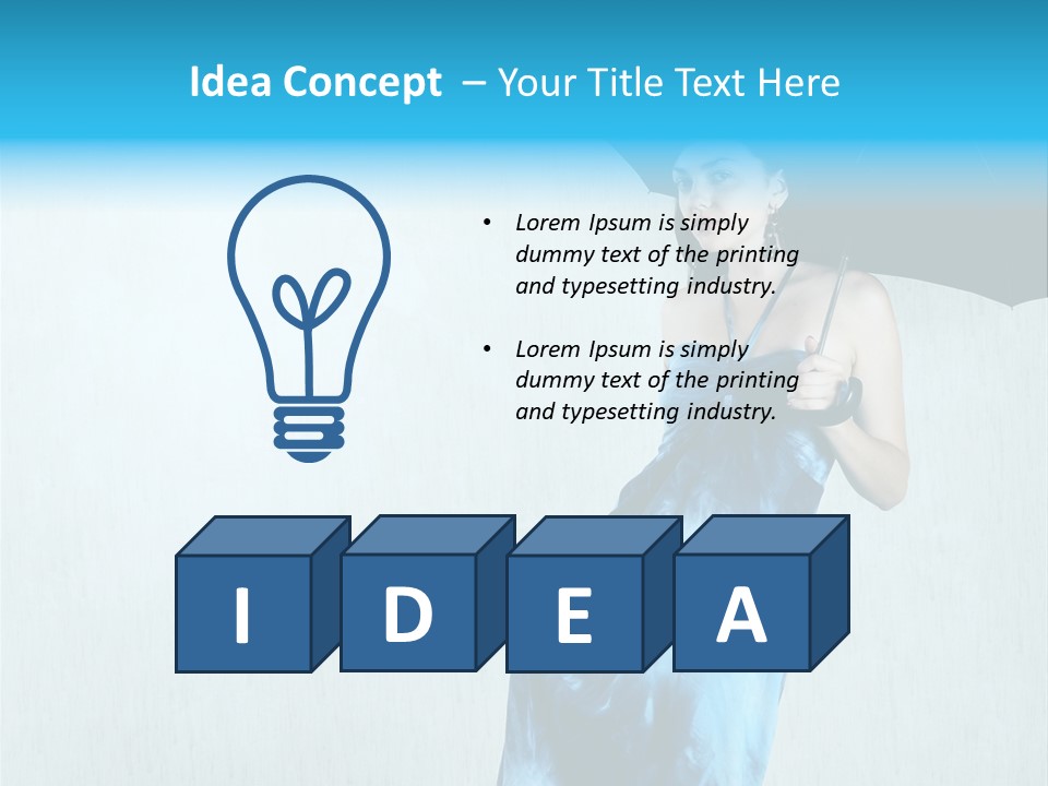 Atmosphere Rain Dress PowerPoint Template