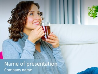 Casual Green Cup PowerPoint Template