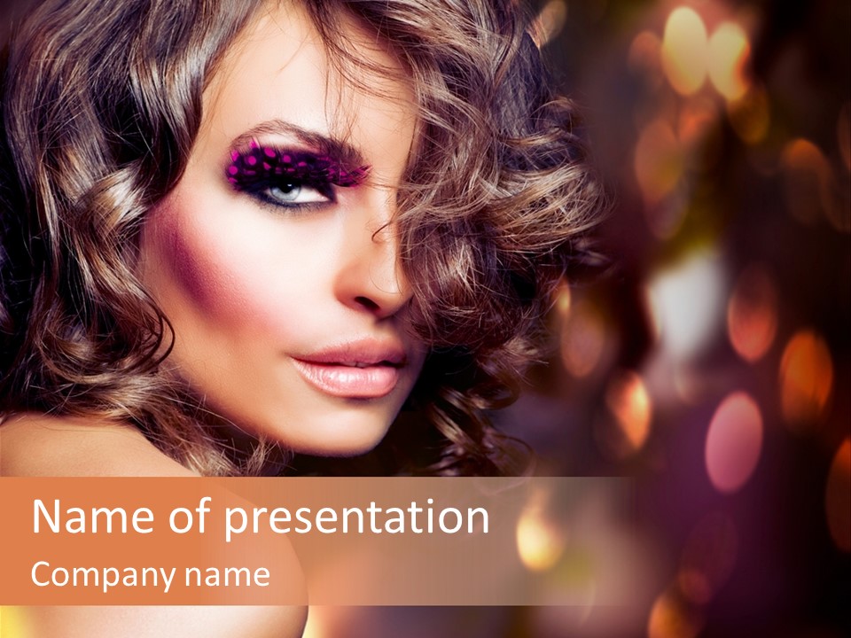 Perfect Makeup Brunette PowerPoint Template