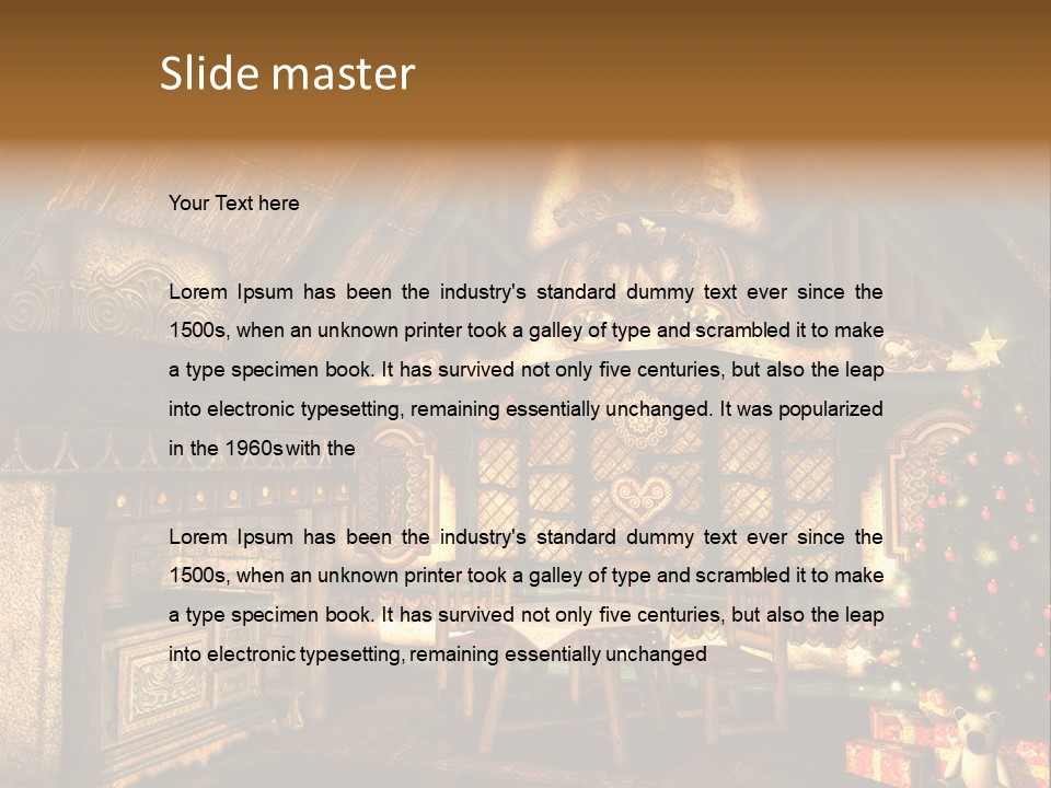 Present Stool Decoration PowerPoint Template