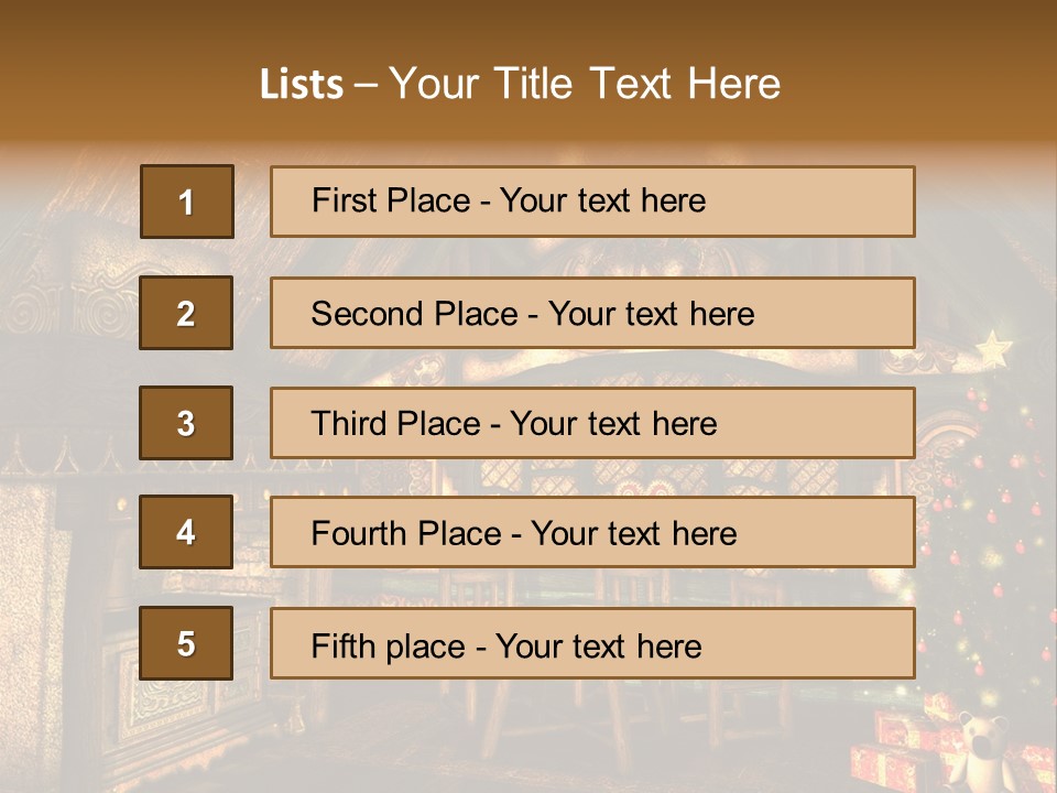 Present Stool Decoration PowerPoint Template