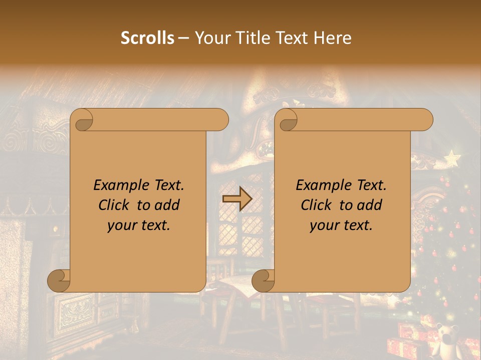 Present Stool Decoration PowerPoint Template