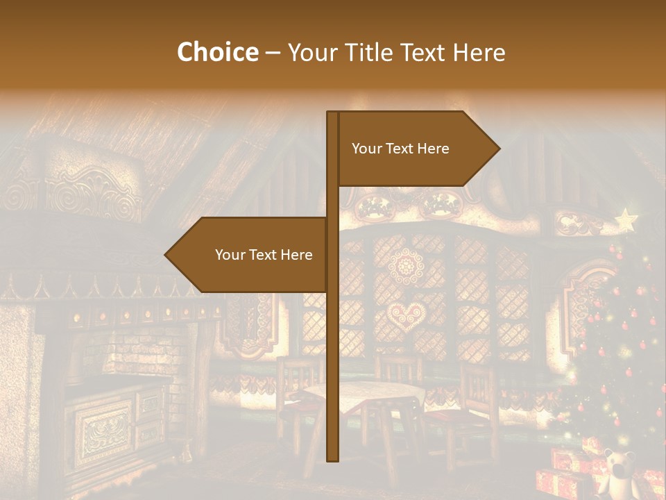 Present Stool Decoration PowerPoint Template