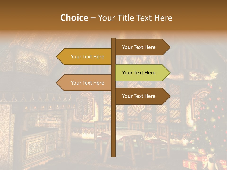 Present Stool Decoration PowerPoint Template